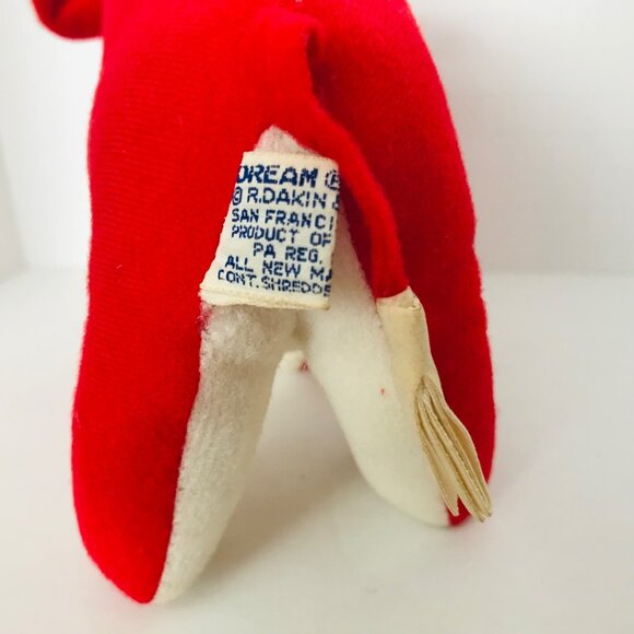 Vtg Dakin Dream Pets Bull Steer Red Velveteen Plush Stuffed Animal 1950s-1960s - Picture 8 of 9